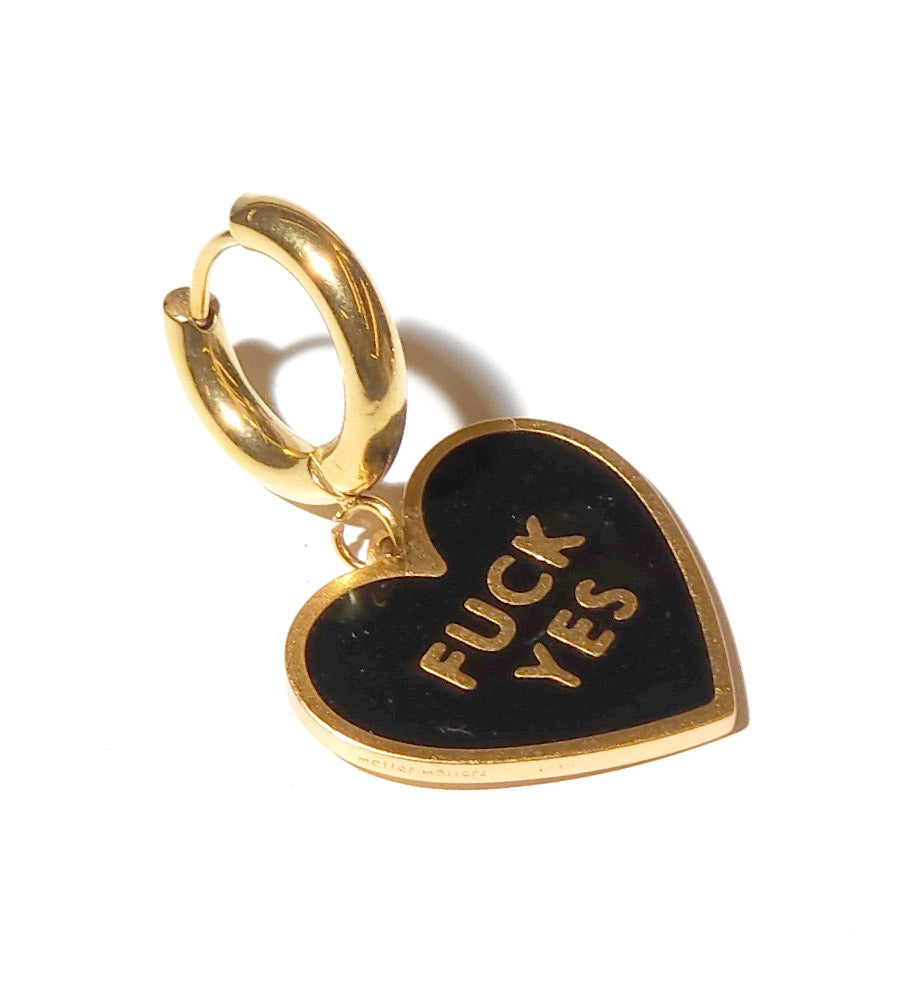 Fuck Yes Earring • Black / Reversible