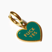 Fuck Yes Earring • Forest Green / Reversible