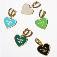 Fuck Yes Earring • Cream / Reversible