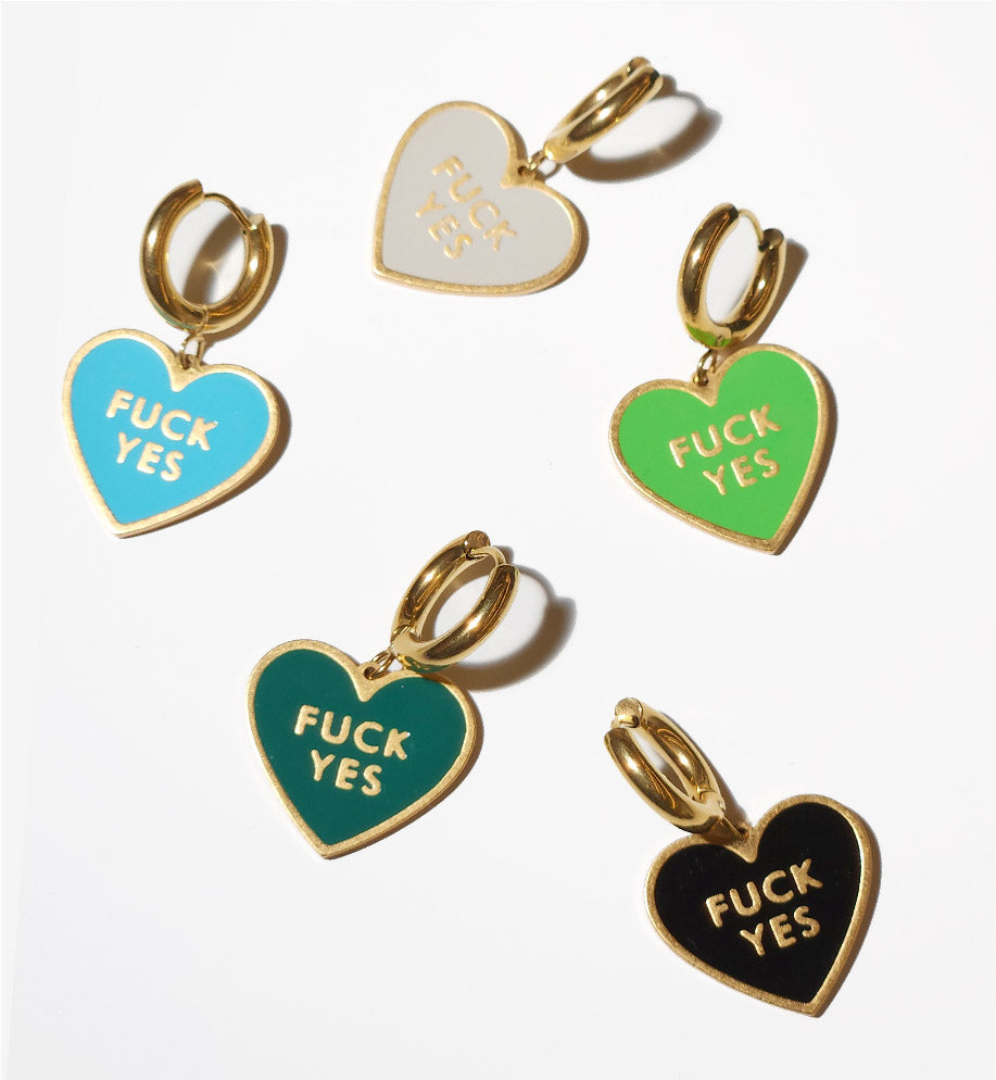 Fuck Yes Earring • Black / Reversible