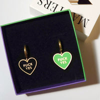 Fuck Yes Earring • Black / Reversible