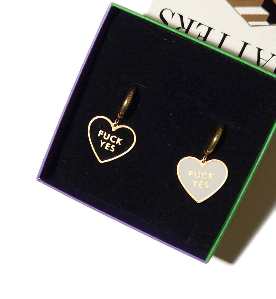 Fuck Yes Earring • Cream / Reversible
