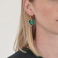 Fuck Yes Earring • Forest Green / Reversible