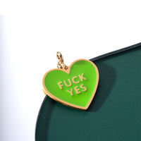 Fuck Yes Pendant • Bright Green / Reversible