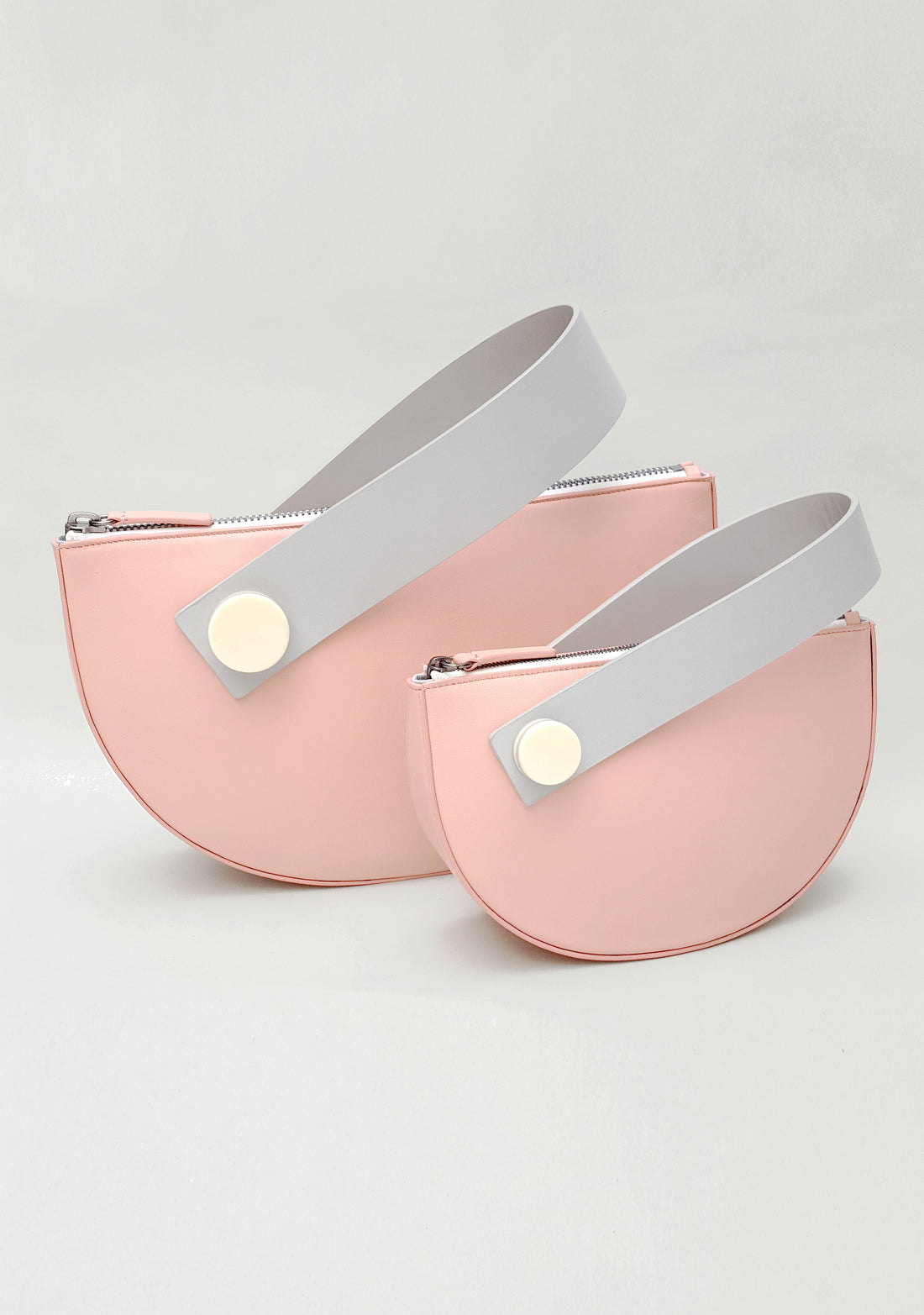 Half Moon Clutch • Blush + Light Grey
