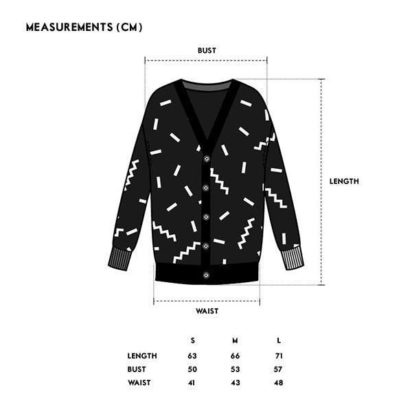 Ditsy / Merino Wool Cardigan • Black
