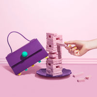 Mini Trapezoid Satchel Bag with Strap • Purple