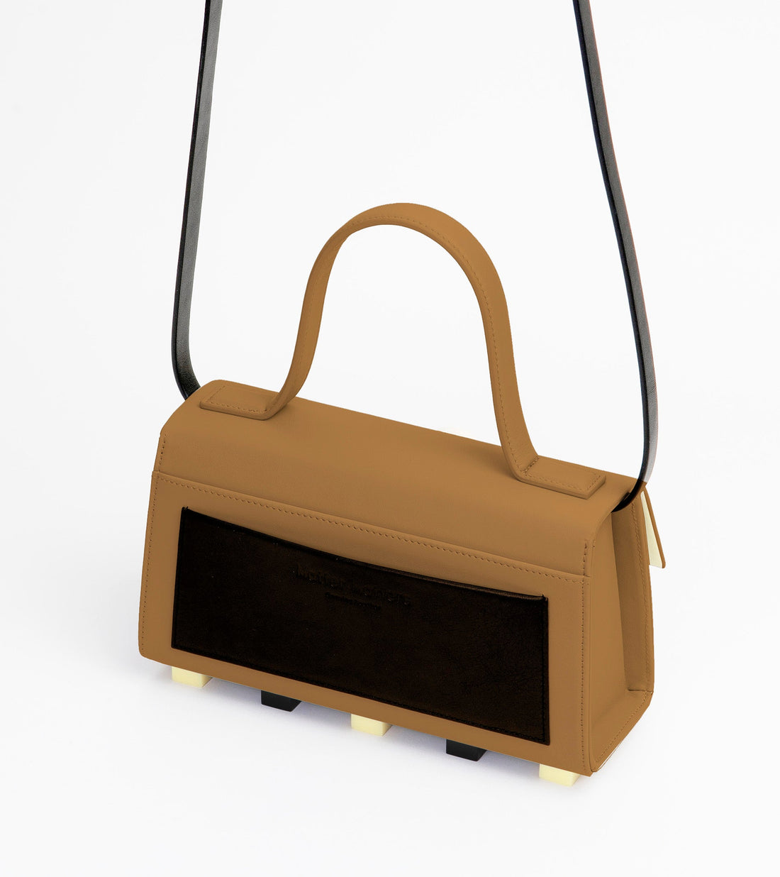 Mini Trapezoid Satchel Bag with Strap • Brown