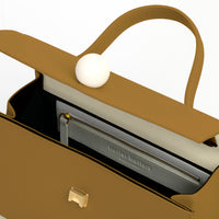 Trapezoid Satchel Bag with Strap • Brown