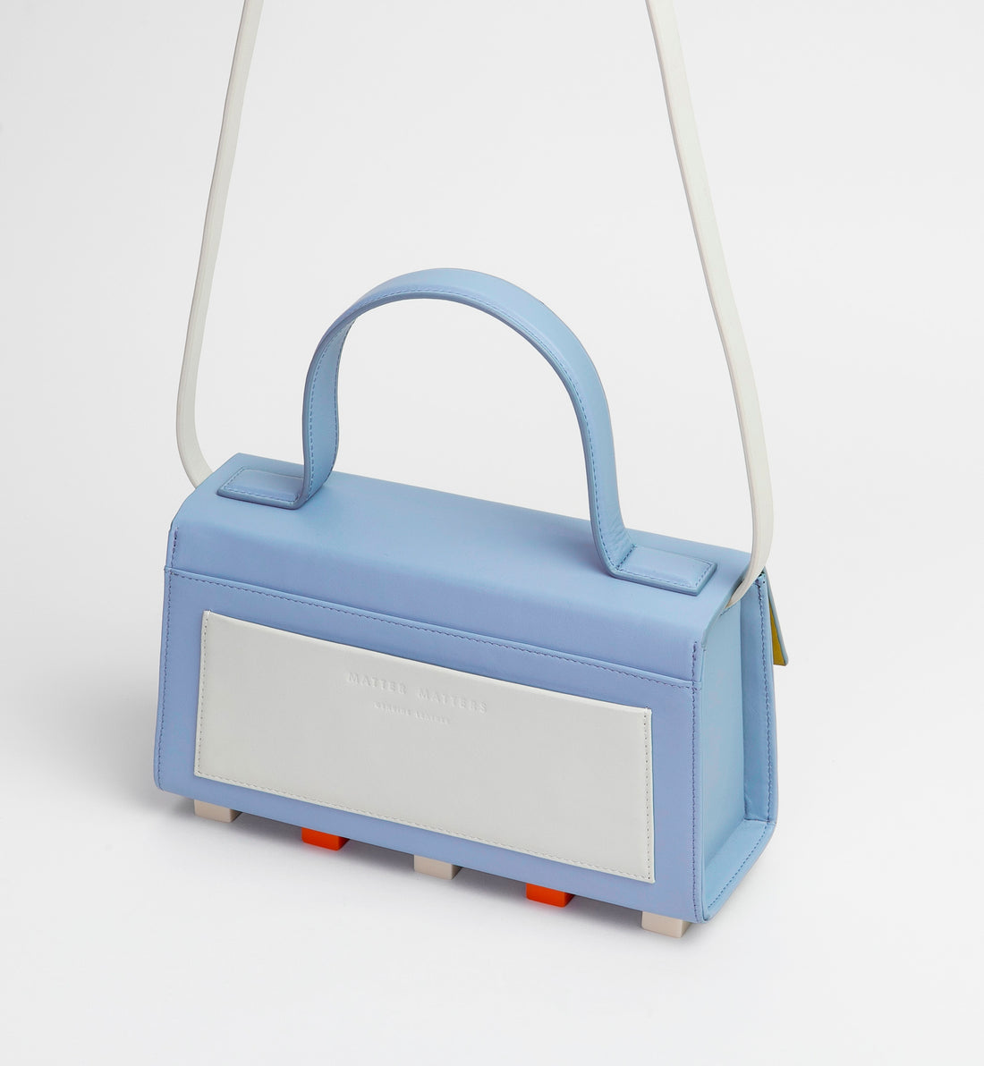 Mini Trapezoid Satchel Bag with Strap • Light Blue