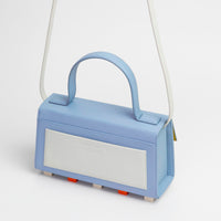 Mini Trapezoid Satchel Bag with Strap • Light Blue
