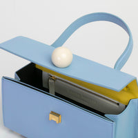 Mini Trapezoid Satchel Bag with Strap • Light Blue