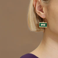Open & Closed / Earrings • Red / Green