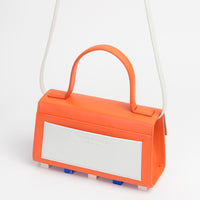 Mini Trapezoid Satchel Bag with Strap • Orange