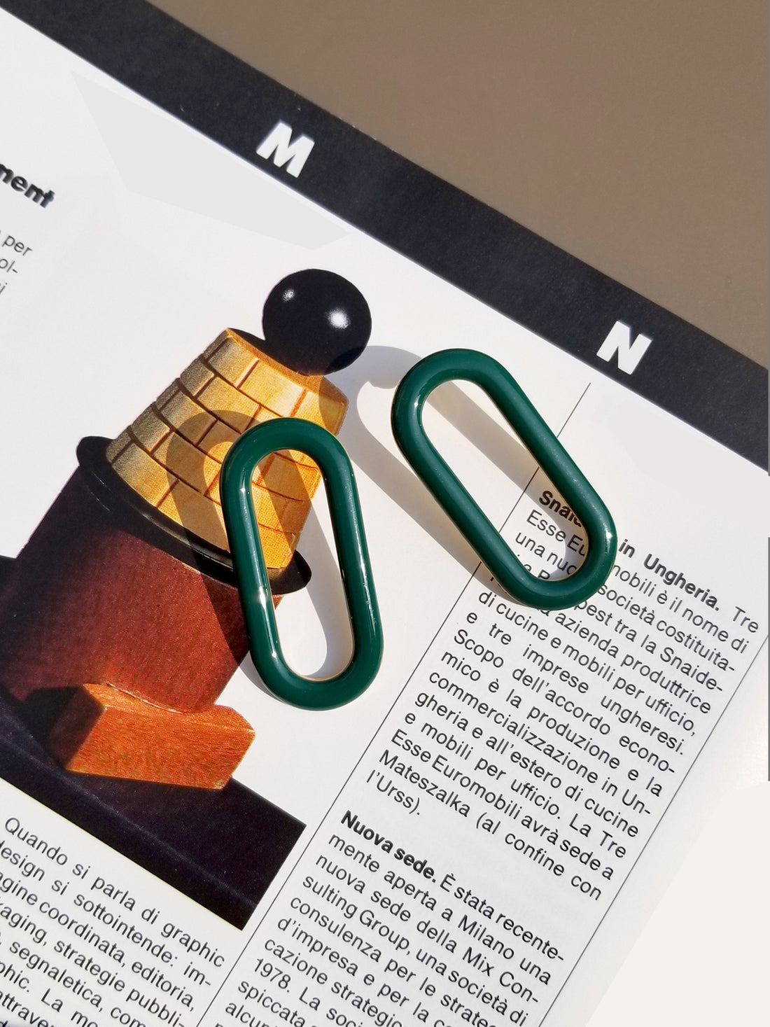 Oval Earrings • Green