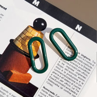 Oval Earrings • Green