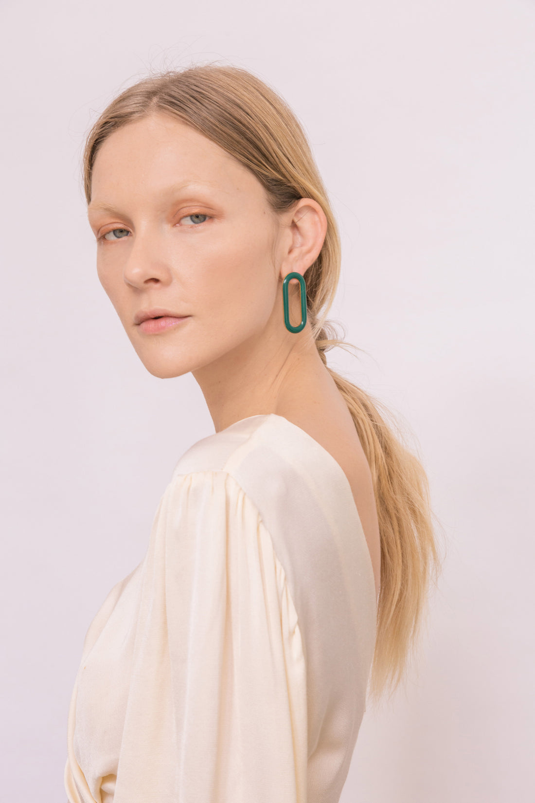 Oval Earrings • Green