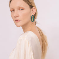 Oval Earrings • Green