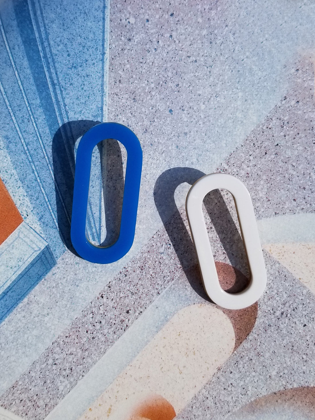 Oval Earrings • White Acrylic