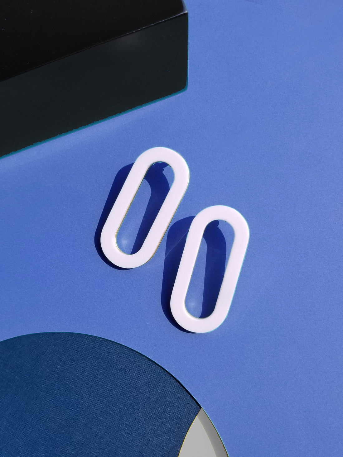 Oval Earrings • White Acrylic