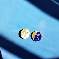 Large Eclipse Earrings • Navy