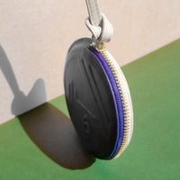 Phase and Eclipse Round Coin Purse • Royal Blue & Beige