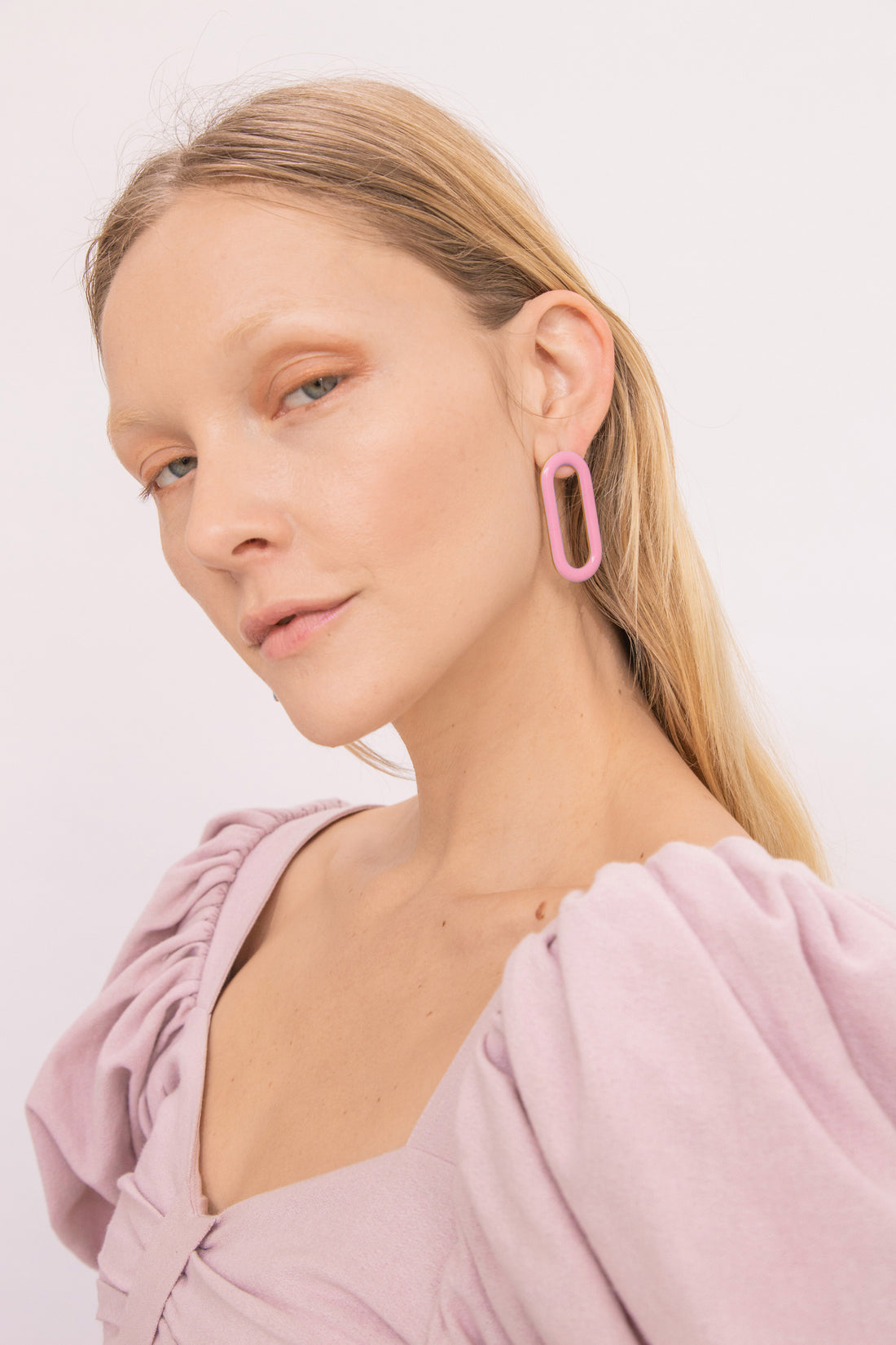 Oval Earrings • Pink