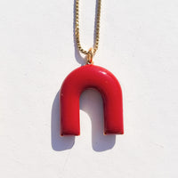 Mountain Necklace • Black & Maroon