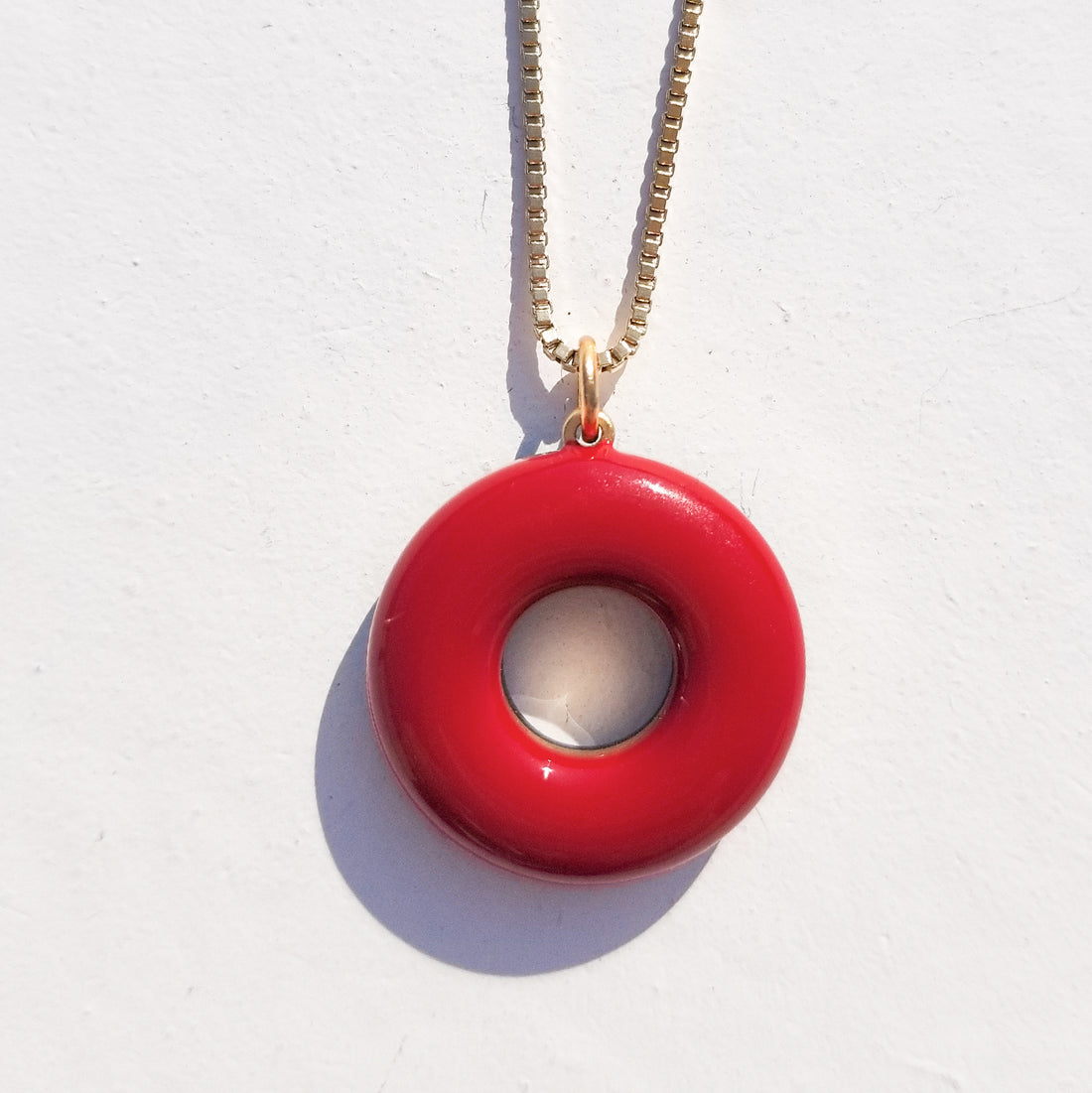 Donut Necklace • Black & Maroon