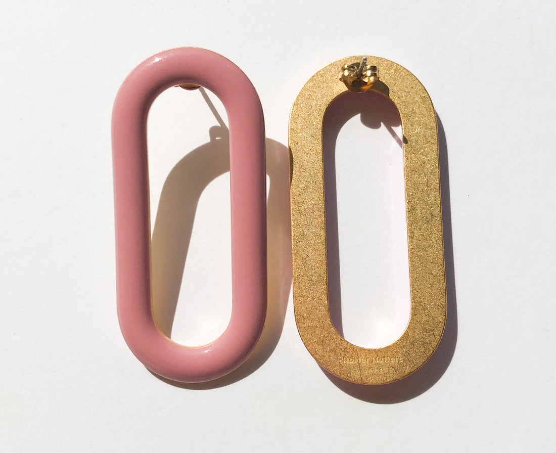 Oval Earrings • Pink