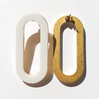 Oval Earrings • White Acrylic