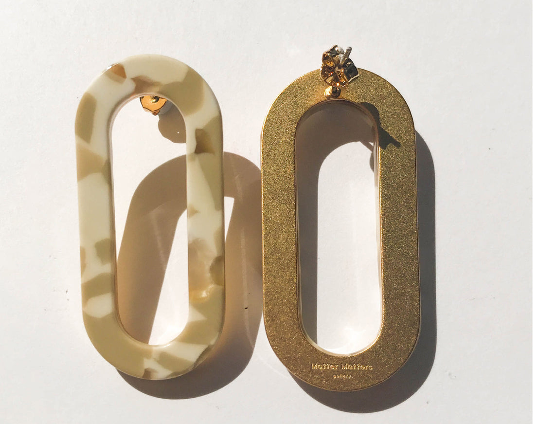 Marbled Oval Earrings • Earth