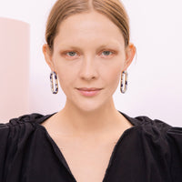 Marbled Oval Earrings • Snow