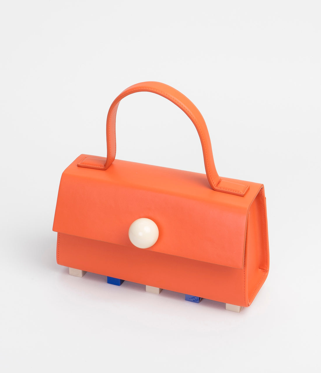 Mini Trapezoid Satchel Bag with Strap • Orange