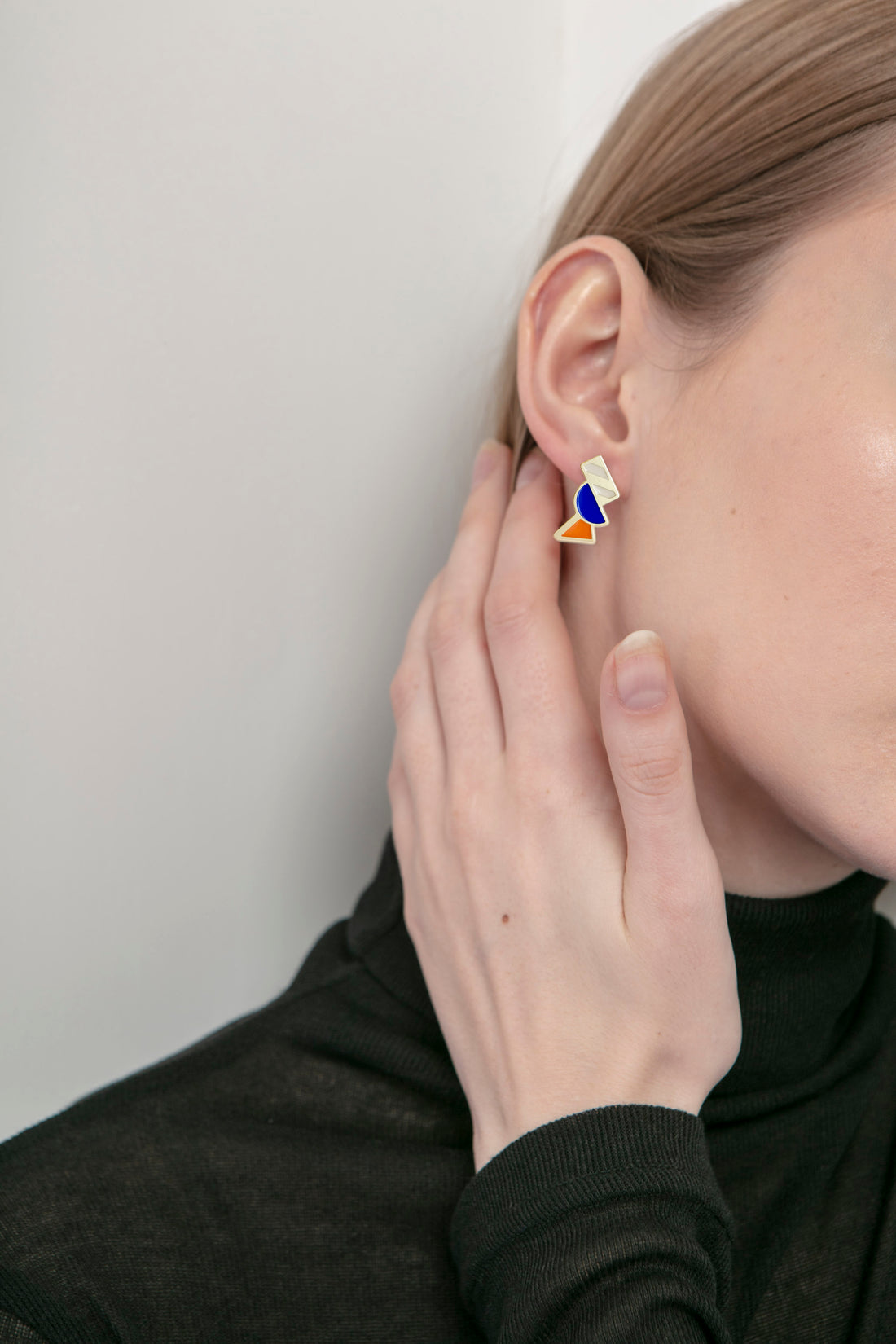 Tilt Earrings • Orange & Blue