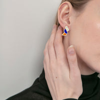Tilt Earrings • Orange & Blue