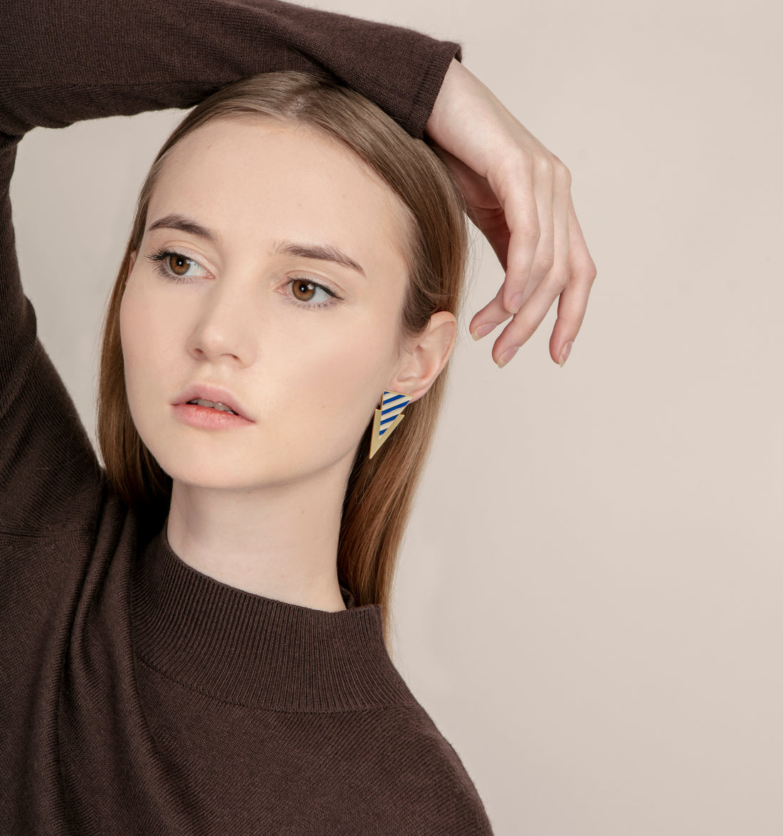 Striped Tri Earrings • Ultramarine