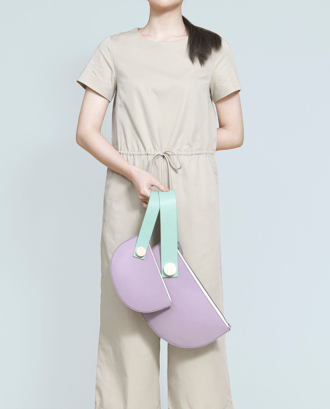 Mini Half Moon Clutch • Lilac + Mint