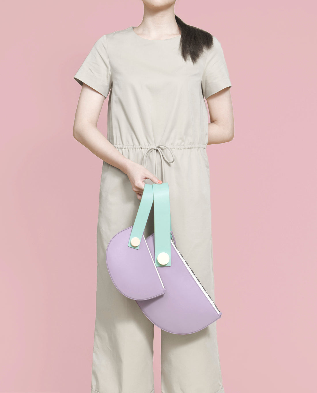 Half Moon Clutch • Lilac + Mint