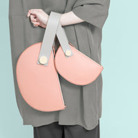 Half Moon Clutch • Blush + Light Grey
