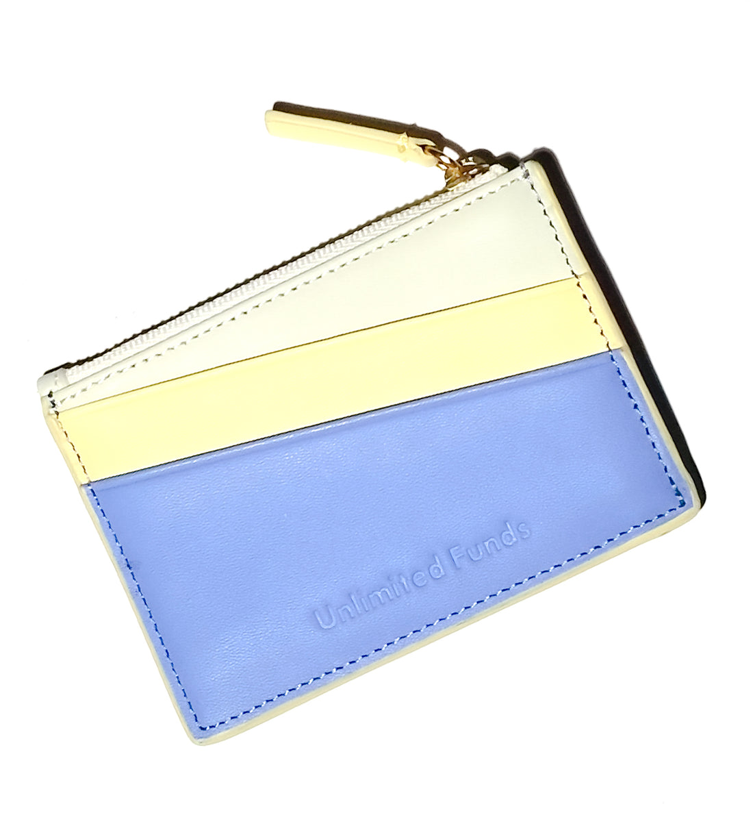 'Unlimited Funds' Zipped Card Holder • Yellow