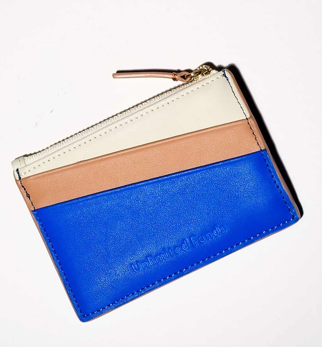 'Unlimited Funds' Zipped Card Holder • Ultramarine