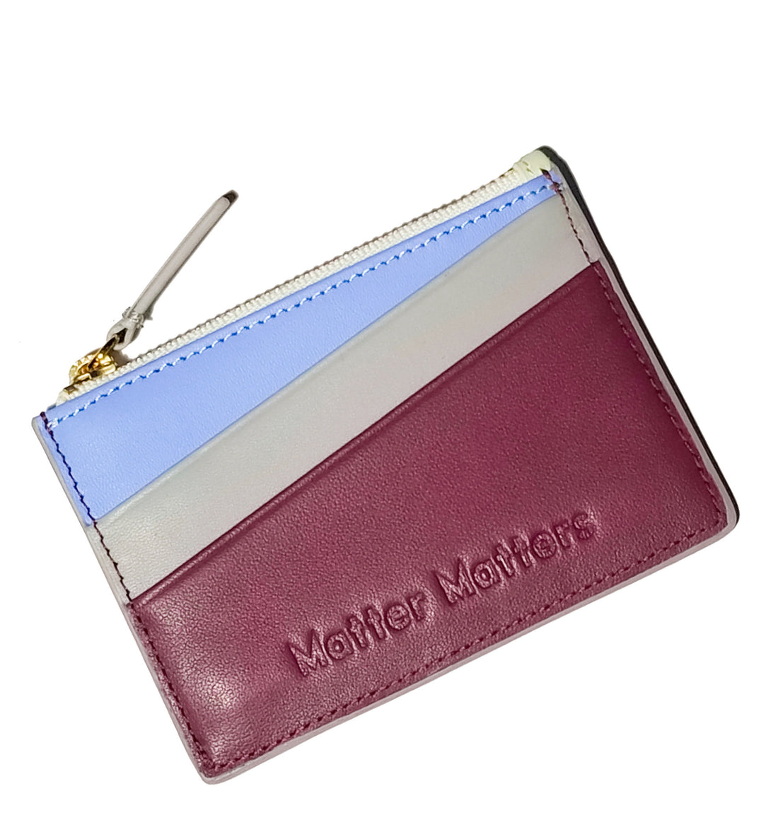 'Good Enough' Zipped Card Holder • Burgundy