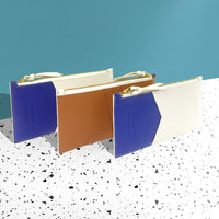 Mini Zipped Pouch • Blue / Beige