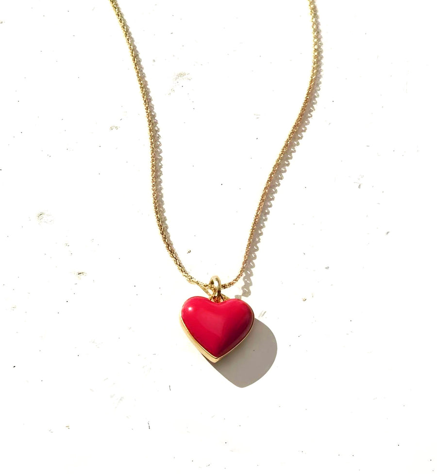 Humble Heart Necklace • Red & Pink