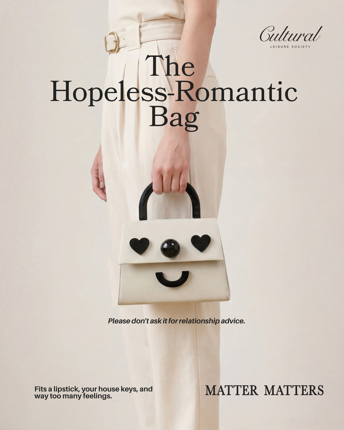 The Hopeless Romantic Bag with Strap  • Beige