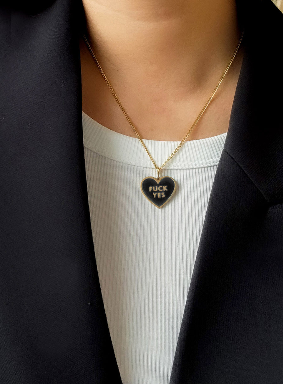 Fuck Yes Necklace • Black