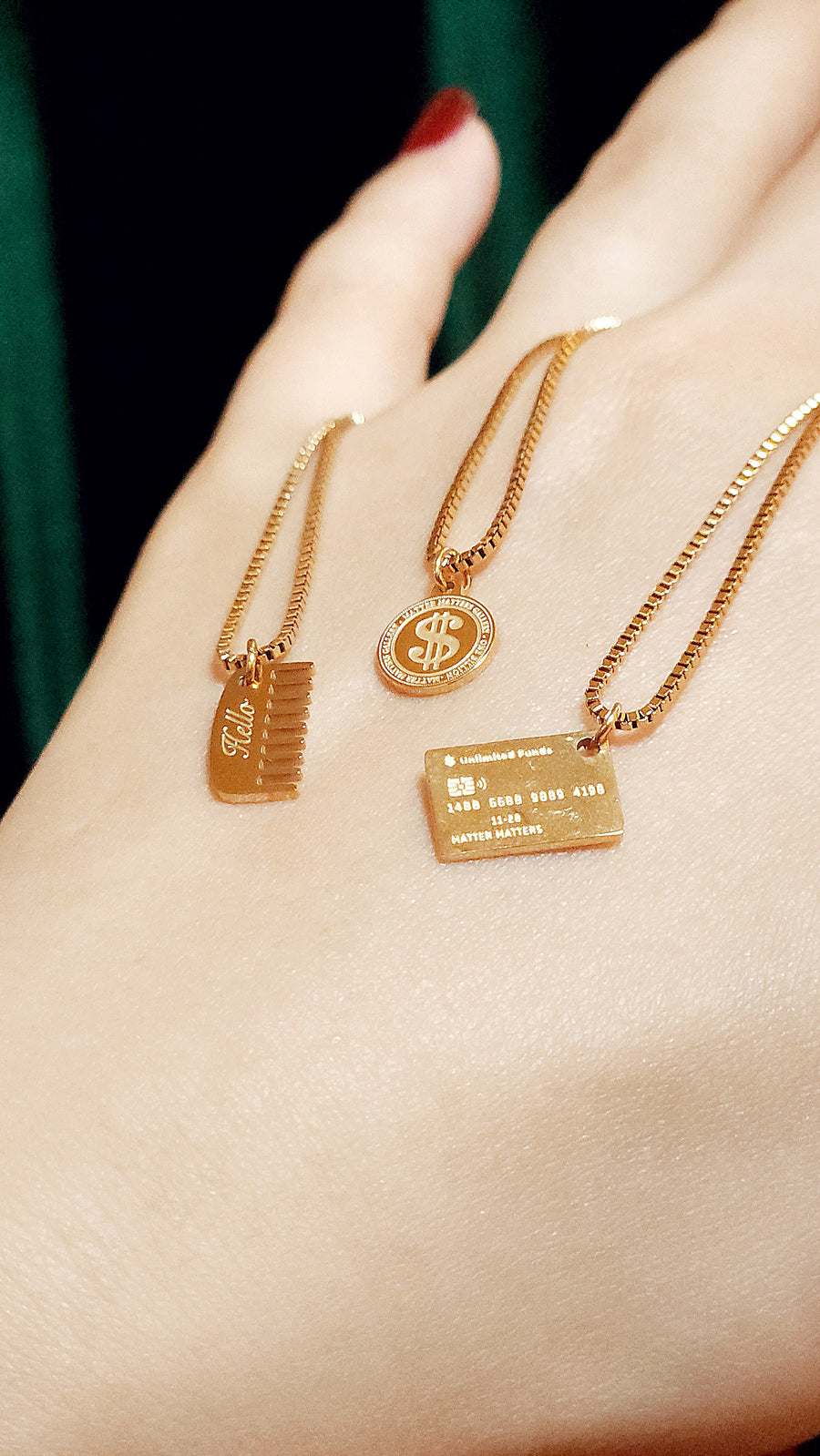 Unlimited Funds Credit Card Necklace • Gold