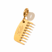 Hello Hair Comb Pendant • Gold