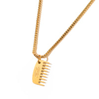 Hello Hair Comb Pendant • Gold